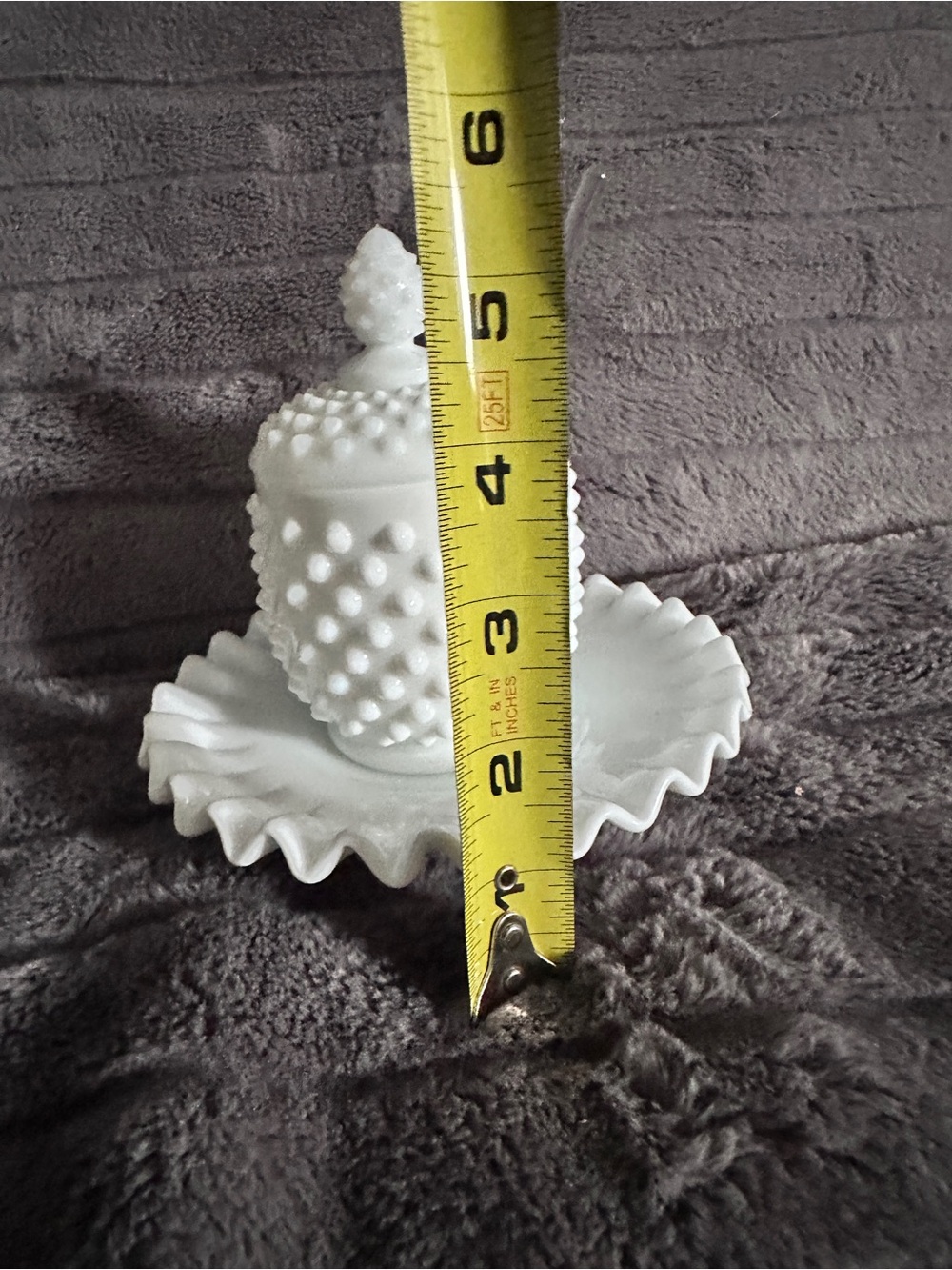 Fenton White Hobnail Milk Glass Sugar Bowl with Lid and Spoon - Picture 3 of 8